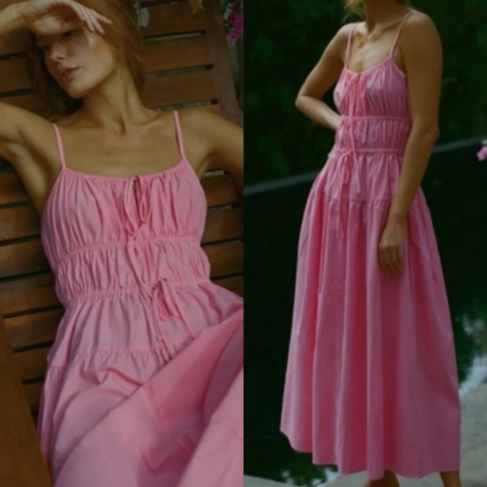 Ciao Lucia Fabia Dress Bubblegum Hot Pink Midi Maxi Small